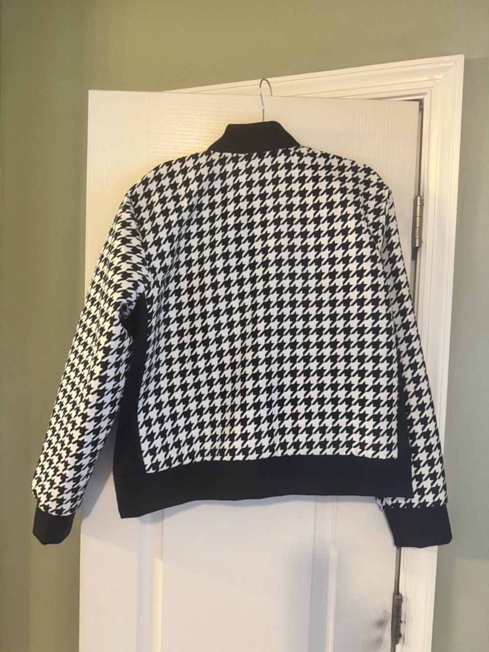 Adidas Originals Black & White Houndstooth Bomber Jacket - Picture 10 of 10